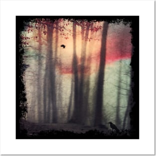 Blurred Vision - Abstract Forest at Sunrise Posters and Art